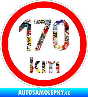 Samolepka Maximální rychlost 170km - nejvyšší konstrukční rychlost Sticker bomb