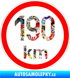 Samolepka Maximální rychlost 190km - nejvyšší konstrukční rychlost Sticker bomb