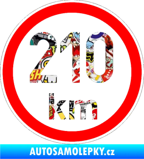 Samolepka Maximální rychlost 210km - nejvyšší konstrukční rychlost Sticker bomb
