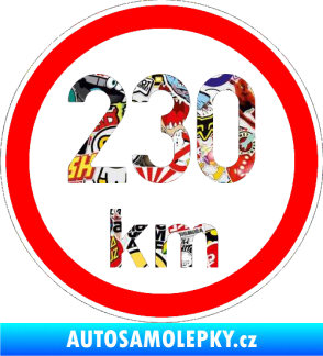 Samolepka Maximální rychlost 230km - nejvyšší konstrukční rychlost Sticker bomb