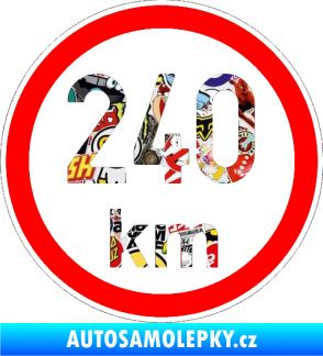 Samolepka Maximální rychlost 240km - nejvyšší konstrukční rychlost Sticker bomb