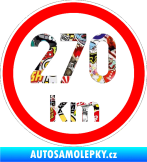 Samolepka Maximální rychlost 270km - nejvyšší konstrukční rychlost Sticker bomb