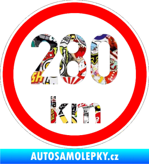 Samolepka Maximální rychlost 280km - nejvyšší konstrukční rychlost Sticker bomb