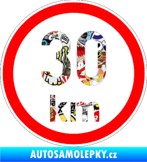 Samolepka Maximální rychlost 30km - nejvyšší konstrukční rychlost Sticker bomb