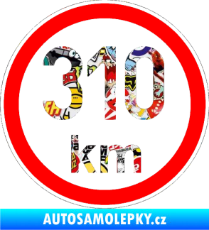 Samolepka Maximální rychlost 310km - nejvyšší konstrukční rychlost Sticker bomb