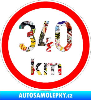 Samolepka Maximální rychlost 340km - nejvyšší konstrukční rychlost Sticker bomb