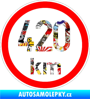 Samolepka Maximální rychlost 420km - nejvyšší konstrukční rychlost Sticker bomb