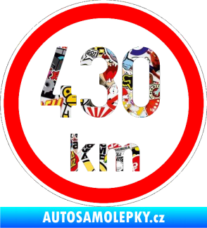Samolepka Maximální rychlost 430km - nejvyšší konstrukční rychlost Sticker bomb