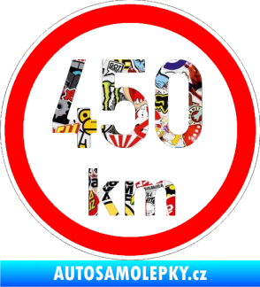 Samolepka Maximální rychlost 450km - nejvyšší konstrukční rychlost Sticker bomb