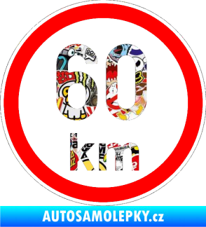 Samolepka Maximální rychlost 60km - nejvyšší konstrukční rychlost Sticker bomb