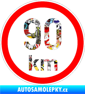 Samolepka Maximální rychlost 90km - nejvyšší konstrukční rychlost Sticker bomb