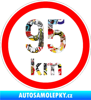 Samolepka Maximální rychlost 95km - nejvyšší konstrukční rychlost Sticker bomb