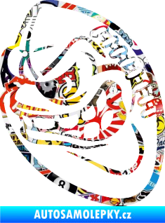 Samolepka Míč na americký fotbal 001 levá s obličejem Sticker bomb