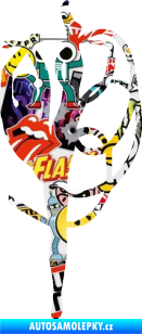 Samolepka Moderní gymnastika 002 pravá gymnastka se stuhou Sticker bomb