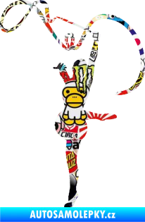 Samolepka Moderní gymnastika 003 levá gymnastka se stuhou Sticker bomb