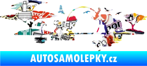 Samolepka Motiv Afrika levá -  zvířata u vody Sticker bomb