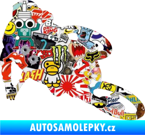 Samolepka Motorka 026 pravá motokros freestyle Sticker bomb