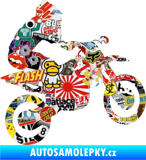 Samolepka Motorka 027 pravá motokros Sticker bomb