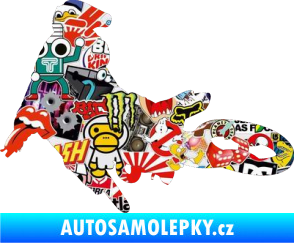 Samolepka Motorka 028 levá motokros Sticker bomb