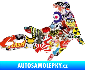Samolepka Motorka 028 pravá motokros Sticker bomb