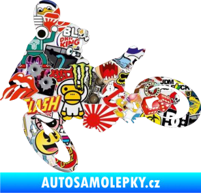 Samolepka Motorka 034 levá motokros Sticker bomb