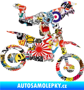 Samolepka Motorka 038 pravá motokros freestyle Sticker bomb