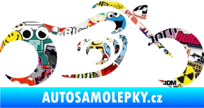 Samolepka Motorka 057 pravá obrys Sticker bomb