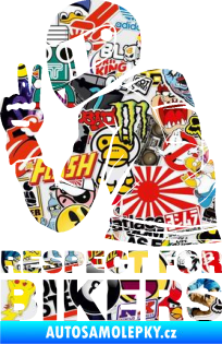Samolepka Motorkář 004 respect for bikers nápis Sticker bomb