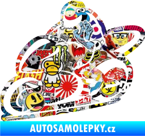 Samolepka Motorkář 011 levá Sticker bomb