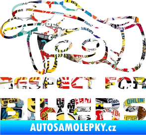 Samolepka Motorkář 014 levá respect for bikers Sticker bomb