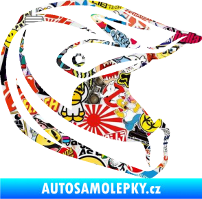 Samolepka Motorkářská helma 001 pravá Sticker bomb