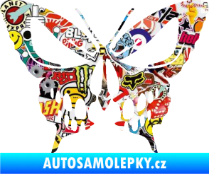 Samolepka Motýl 017 lebka Sticker bomb