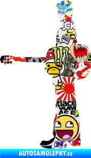 Samolepka Music 003 levá hráč na kytaru Sticker bomb