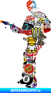 Samolepka Music 006 levá hráč na kytaru Sticker bomb