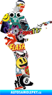 Samolepka Music 006 pravá hráč na kytaru Sticker bomb