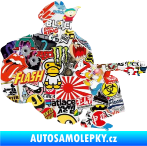 Samolepka Music 014 pravá hráč na kytaru Sticker bomb