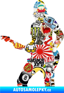 Samolepka Music 019 levá hráč na kytaru Sticker bomb