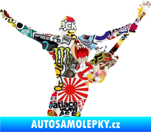 Samolepka Music 024 pravá kytarista rocker Sticker bomb