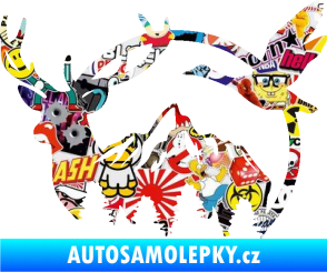 Samolepka Myslivost 002 levá lesní zvěř Sticker bomb