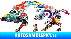 Samolepka Myslivost 006 levá divoké prase Sticker bomb