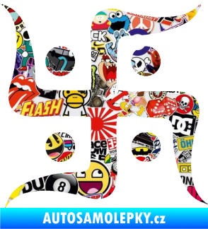 Samolepka Náboženský symbol Džinismus Svastika  Sticker bomb