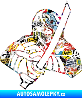 Samolepka Ninja silueta levá Sticker bomb