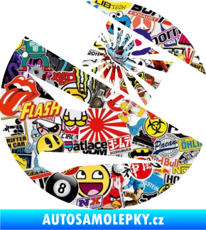 Samolepka Ninja smajl JDM levá Sticker bomb