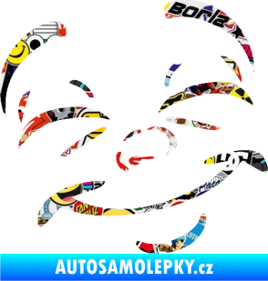 Samolepka Obličej 004 pravá šťastný Sticker bomb