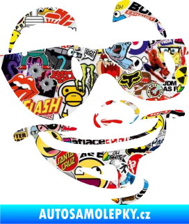 Samolepka Obličej 005 pravá veselý s brýlemi Sticker bomb