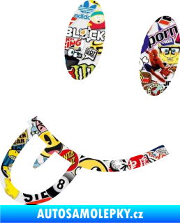 Samolepka Obličej 007 pravá vyplazený jazyk Sticker bomb