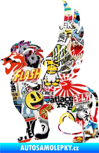 Samolepka Okřídlený lev 001 levá mytické zvíře Sticker bomb