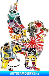 Samolepka Okřídlený lev 001 pravá mytické zvíře Sticker bomb