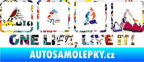 Samolepka One life, live it kempování s nápisem Sticker bomb