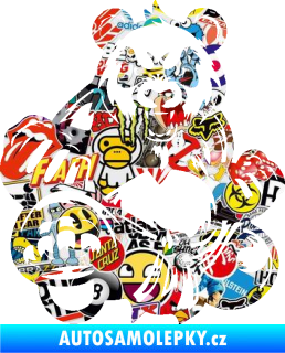 Samolepka Panda 012 levá Kung Fu bojovník Sticker bomb
